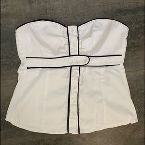 White strapless top
